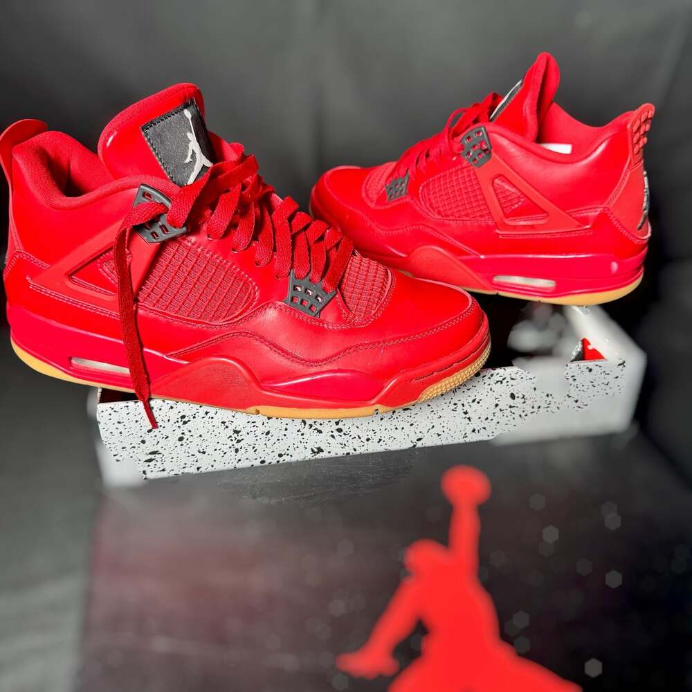 Nike Air Jordan 4 Retro NRG 'Singles Day' Fire Red Gum Sole Sneakers AV3914-600